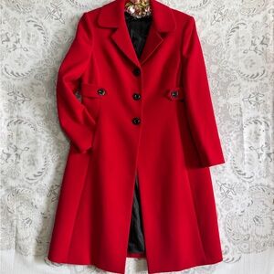 Kasper Vibrant Red Tailored Trench Coat